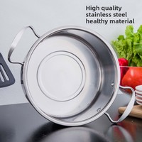Ensemble de trois casseroles en acier inoxydable de style chinois pour la soupe, ensemble de cadeaux, couleur Asie du Sud-Est