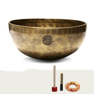 Bol chantant népalais martelé à la main en cuivre pleine lune, pour la vibration sonore, le yoga, la méditation, la pleine conscience et la guérison - Product Image 4