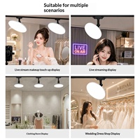 Projecteurs sur rail E27 en forme d'OVNI, ultra-lumineux, à faisceau diffus, en PVC, pour magasins de vêtements, usage commercial, photographie à lumière neutre