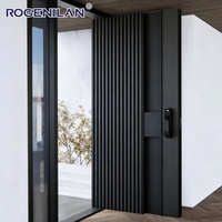 Portes d'entrée principales en aluminium à grille extérieure personnalisées ROGENILAN, anti-effraction, pour maisons
