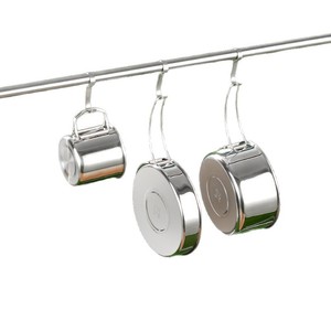 304 Stainless Steel Outdoor Cookware Set With Cup Portable Folding Camping Sauce Pans Mirror Polished Complete Kitchen Set - Product Image 1