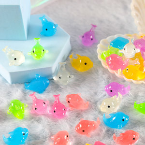 Delfín Colorido Luminoso, Miniatura de Animal Marino, Adorno Creativo para Paisajes, Decoración para Coche y Escritorio - Product Image 1