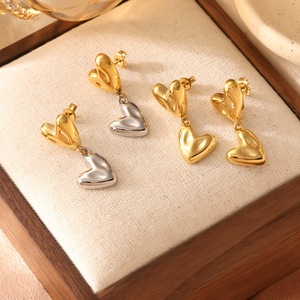 Pendientes de aleación de zinc en forma de corazón, colores mezclados para mujer, regalo, joyería de moda - Product Image 4