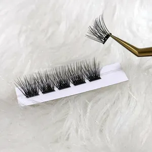 3d Natural Wispy Réutilisable Faux Mink Lashes Wholesale Cils auto-adhésifs Sans colle Sans Eyeliner Cils auto-adhésifs