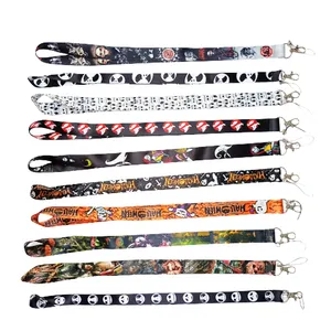 Lanière Hellowen avec logo personnalisé Jujutsu Kaisen lanières de collier de téléphone portable lanière suspendue en nylon polyester avec carte d'identité