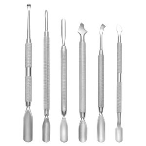 Poussoir à cuticules à double tête en acier inoxydable pour outils de manucure pour l'art des ongles Accessoires antidérapants pour enlever les cuticules des ongles - Product Image 1