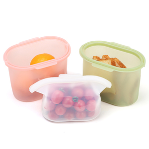 Sacs <span class=keywords><strong>de</strong></span> conservation alimentaire en silicone personnalisés, type pochette verticale, pour le congélateur - Product Image 1