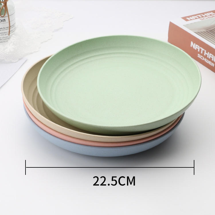 Light green, pink, beige, light blue