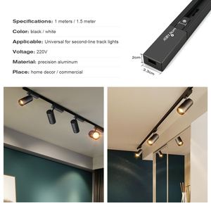 PULUOTI 220V 2-line sistema di illuminazione a binario a 2 fili ultra sottile per interni in alluminio moderno Design per negozi di <span class=keywords><strong>luci</strong></span> - Product Image 2