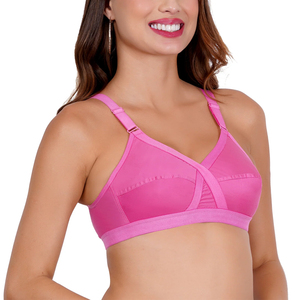 Everyday Cotton <b>Bra</b> Set With Padded Cups Lace Detail And Matching Panties In 100% Cotton For Women Seeking Natural Comfort - Product Image 2