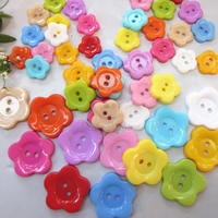 Botones de Plástico Lavables Niucky Pc01m-034 con Diseño de Flores y Dibujos Animados, Planos, de 2 Agujeros, 12 Colores