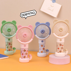 <b>Cute</b> <b>Bear</b> Portable Fan 2W DC Motor Rechargeable Battery Handheld Desk Fan For Student Kids Gift - Product Image 4