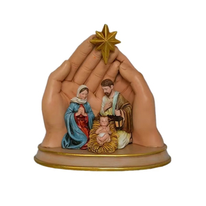 Estatua de la Sagrada Familia en 3D de Resina Poliéster, Personalizable al por Mayor, Decoración para el Hogar, Estilo Religioso, Pintada a Mano, Duradera, Virgen María Navideña - Product Image 2