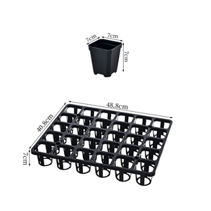 Plateau de culture pour 30 plantes succulentes, grille fixe pour pots carrés de 7x8 cm, en plastique noir et blanc - Product Image 2