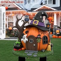 Ornamen Taman Lintas Batas, Seni Kandang Ayam, Akrilik Cetak UV, Papan Dekorasi Halloween Buatan Cina