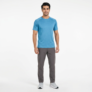 T-shirt uni en coton tricoté pour homme OEMODM, doux, respirant, sportif, personnalisable, imprimé en couleur - Product Image 1