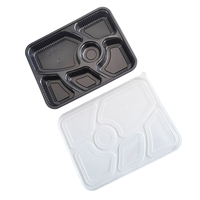 Boîte à déjeuner jetable en plastique, 1, 2 ou 3 compartiments, à emporter, étanche, Bento, plastique PP