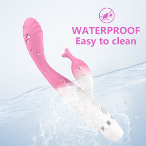 Vibrador de silicona de 10 frecuencias con doble vibración potente y estimulador de clítoris con cola para adultos - Product Image 5