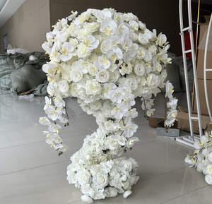 Boule de fleur artificielle W-D016 boule de fleur d'orchidée rose blanche centres de table de mariage pour les décorations de fête de table de mariage - Product Image 3