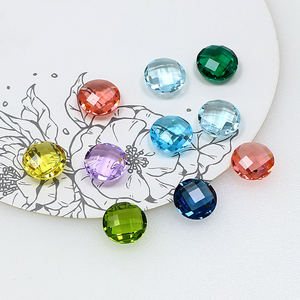 Perles en verre <span class=keywords><strong>fantaisie</strong></span> en forme de plateau d'échecs rond transparent K9, strass en cristal en vrac, accessoires de bijoux DIY - Product Image 3