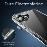 Coque de téléphone en TPU PC transparent 2-en-1 renforcée anti-chute avec support métallique pour iPhone 16 Plus 15 14 13 Pro – Vente en gros