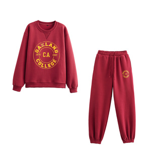 <span class=keywords><strong>Felpa</strong></span> <span class=keywords><strong>Oversize</strong></span> Casual da Donna con Stampa Lettering, Collo Tondo, Maniche Lunghe, Colore Rosso - Product Image 6