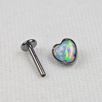 Vente en gros de bijoux corporels en titane de qualité implantable G23, forme de cœur, opale, ancre dermique, base supérieure, cadeau de mariage pour enfants