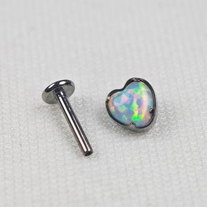 Оптовая продажа: индивидуальные украшения для тела из титана G23 (имплантационный класс) в форме сердца с опалом, дермальные анкеры, верхние и нижние части, для детей, свадеб, вечеринок, подарки - Product Image 3