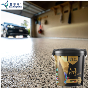 Système de revêtement de sol en flocons décoratifs bleu bleuier, couleur personnalisée, revêtement en copeaux métalliques pour concessionnaires automobiles, salle d'exposition - Product Image 1