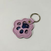 Porte-clés Multicolore Patte d'Ours, Anneau en Cuir, Pendentif de Sac, Petit Rangement pour Poils d'Animaux (Chat, Chien), Mini Sac en Cuir, Porte-clés