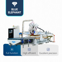 Máquina CNC 1325 ATC para Muebles, Router CNC de Anidamiento con Alimentación Automática, Corte y Perforación de Paneles de Puerta con Etiquetado