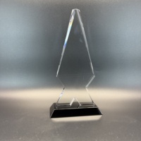 Plaque en verre vierge pour récompenses en gros, logo 3D personnalisé, impression UV, trophée en cristal, plaque de récompense, trophée pour souvenir d'entreprise