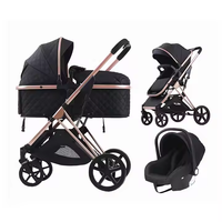 Poussette pliable 3-en-1 Kidilo S600 en alliage d'aluminium avec siège auto et système de voyage pour bébés de 0 à 3 ans et voyages en famille
