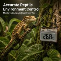 Sonda de Temperatura ZenMeasure para Recintos de Mascotas en Miniatura, para Tortugas y Hábitats de Animales Pequeños, Temperatura Digital de Seguridad