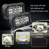 Phare de travail LED 5 pouces 84W 6000K, barre LED pour voiture, feux antibrouillard 90W pour voitures, camions, remorques, SUV, 4x4, ATV, 4WD, moto, accessoires tout-terrain