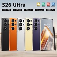 Smartphone S26 Ultra 5G, Pantalla AMOLED de 7.3 Pulgadas y 144Hz, Cámara de 108MP, 16GB + 1TB, Batería de 8000mAh con Carga Rápida, Face ID, GPS, Doble SIM, Android 15, Pantalla 4K