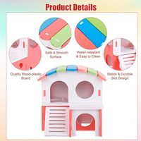 Ensemble de balançoires en bois DIY en PVC coloré avec nid et pont arc-en-ciel pour hamsters - Jouet d'exercice et de mastication pour animaux de compagnie - Vente en gros