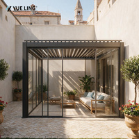 Pergola à toit à lames orientables en aluminium, sur mesure, pour entrepreneurs en travaux publics, terrasse, fonctionnement manuel et motorisé