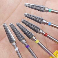Nouvelles fraises à ongles en diamant à tête plate en acier tungstène argenté pour manucure - Outils durables pour salon de nail art, diamètre de tige 2,35 mm, usage domestique