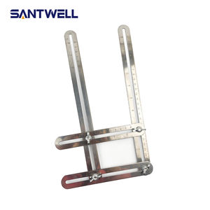 Règle pliante en acier inoxydable 250 mm, outil de mesure à 4 volets, règle pliante pour l'alignement et la mesure de la pose de carreaux - Product Image 2