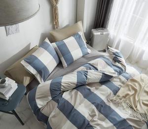 Ensemble de literie en microfibre 100% polyester pour hôtel, roi reine, double taille simple, 4 pièces, ensemble de draps colorés - Product Image 3