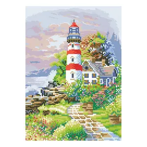 Nuovo Design personalizzato Scenic landscape <span class=keywords><strong>Castle</strong></span> style Wall <span class=keywords><strong>Art</strong></span> decorazioni appese pittura diamante fai da te per soggiorno camera da letto - Product Image 1