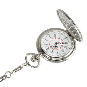 <span class=keywords><strong>Montre</strong></span> de poche à Quartz pour hommes et femmes, cadran à chiffres romains, boîtier argenté avec chaîne, 1 pièce - Product Image 5