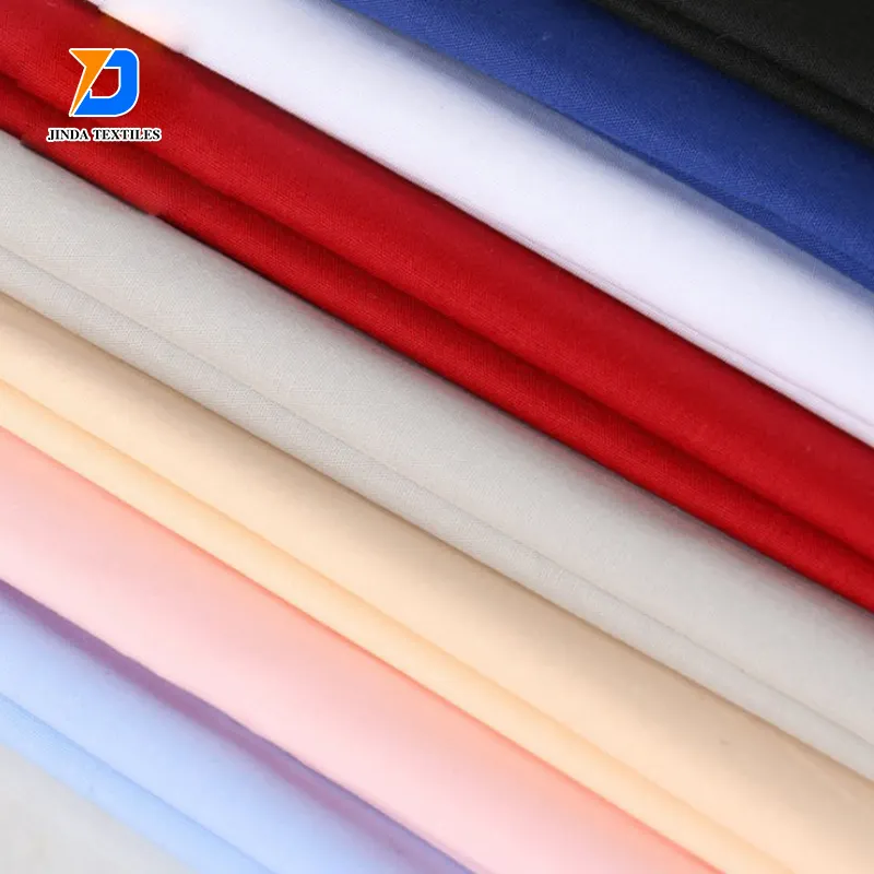 Jinda fabric TC 80/20 polyester textile woven fabric dress suit red gabardine 100 cotton fabric