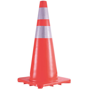 Nhà máy PVC an toàn giao thông đường nón xây dựng Nón Đỏ giao thông nón với băng phản chiếu - Product Image 3