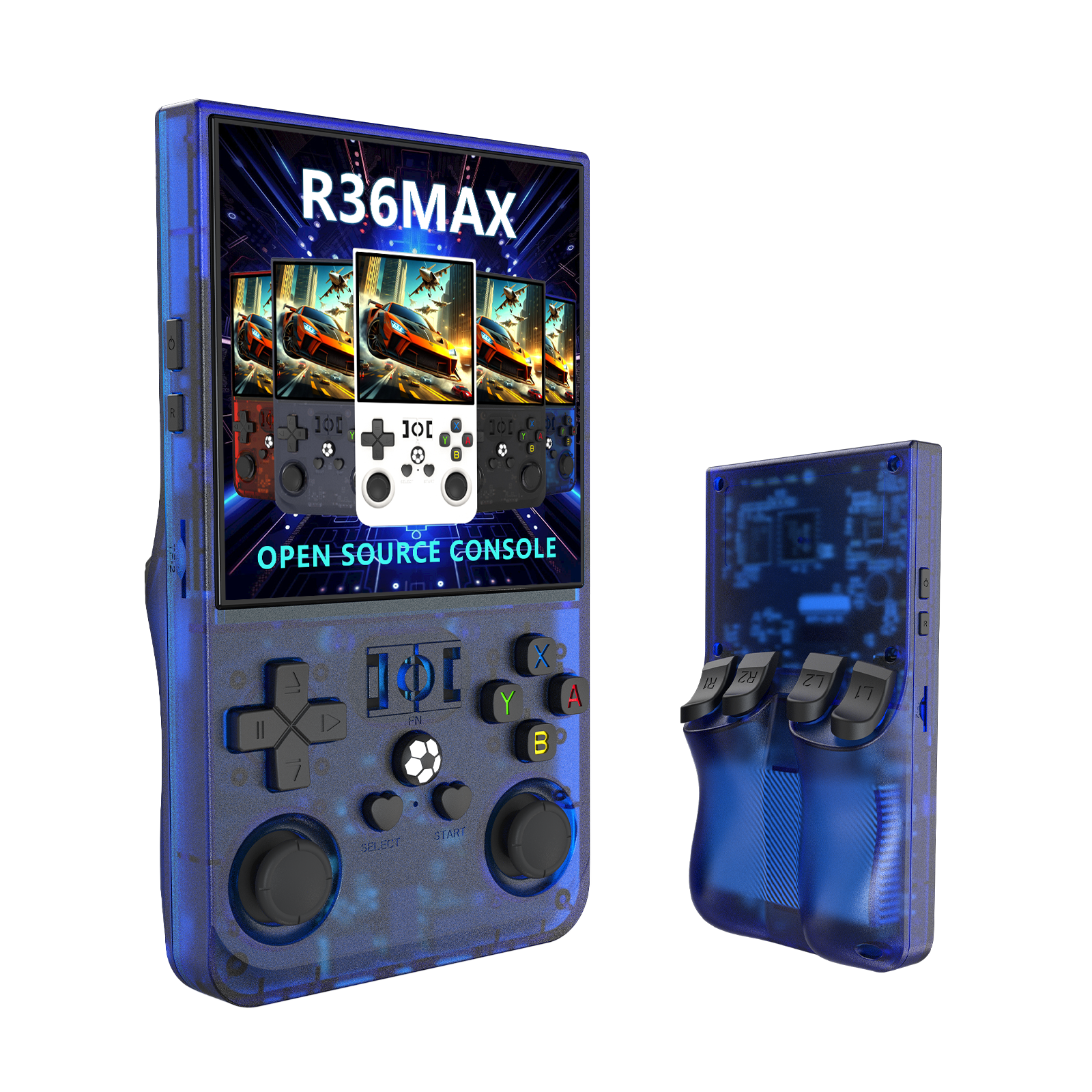 Console Portable R36MAX - Écran IPS 4 Pouces - Préchargée Jeux Rétro - 128 Go - Batterie 4000 MAh