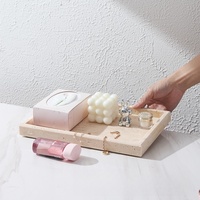 SAIDKOCC nordique lumière luxe jaune travertin plateau bijoux stockage salon salle de bain salle à manger 30*20cm Rectangle