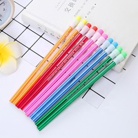 Lot de crayons à dessin HLF-L005 en bois à pointe dessinée, mine noire HB standard, pour l'école primaire et le bureau, avec gomme, 19,7 cm