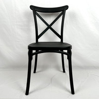 Chaise en plastique X à dossier croisé incassable, empilable, pour événements, restaurants, mariages, bistrot, vintage, intérieur/extérieur, salle à manger