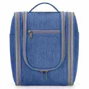 Sac de toilette de voyage bleu marine pour femmes et hommes, 6 compartiments organisateurs, sac de rangement pour maquillage - Product Image 1